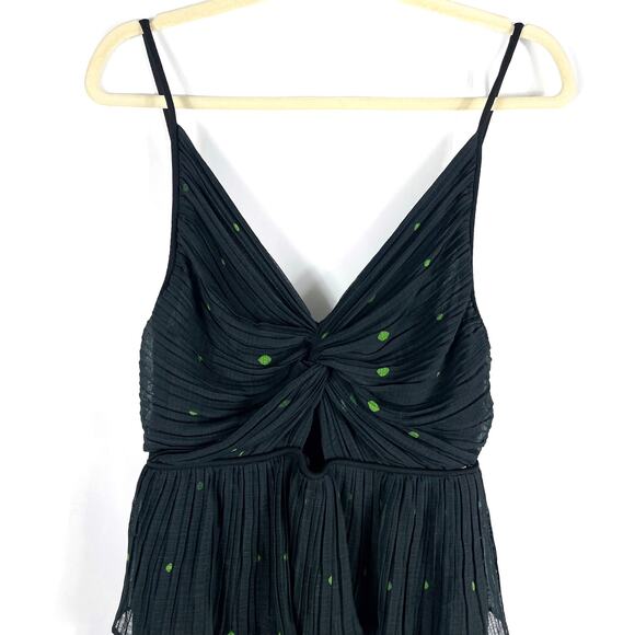 Sabina Musayev Selina Maxi Dress Black‎ Polka Dot Twisted Front Sleeveless Sz M - Picture 7 of 14